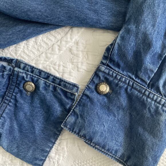 Double D Ranchwear Women's Western Denim Long Sleeve Shirt Button up Size Small - Picture 9 of 13